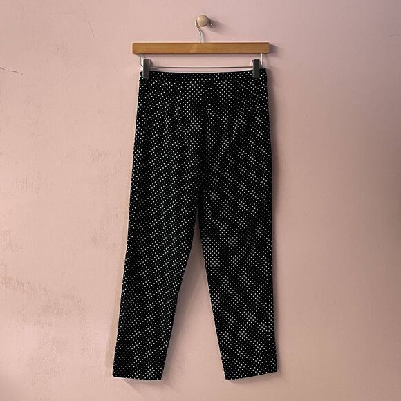Vintage Black & White Polka Dot Pin Up Ankle Pants Size S EUC - Picture 3 of 12